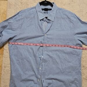 Hugo Boss Light Blue Geometric Button Down Shirt
